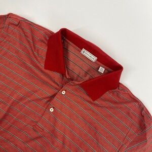 Peter Millar Polo Shirt Mens XXL Red Blue Striped Classic Golf Preppy Summer 2XL